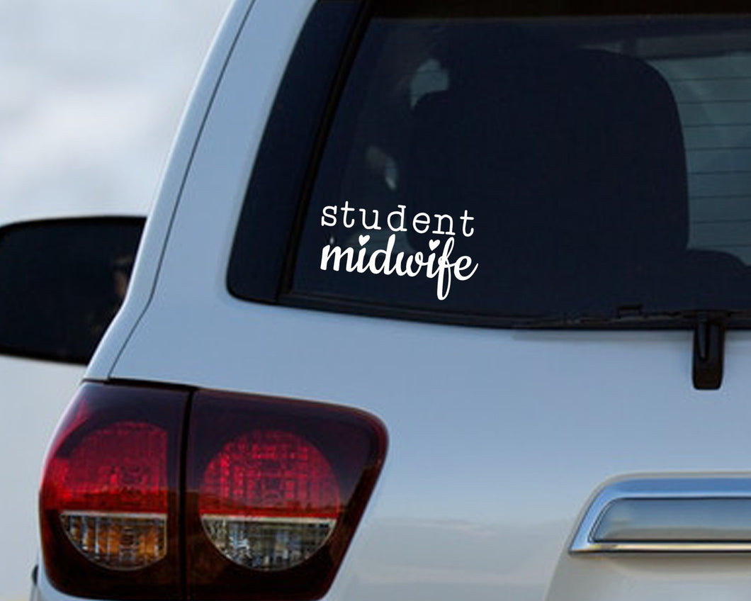 Student midwife car decal