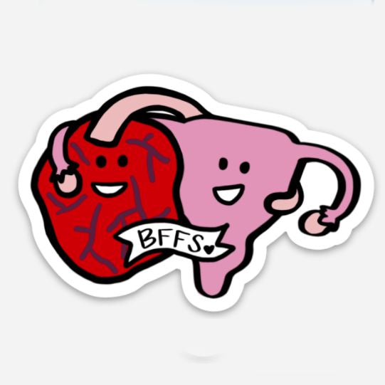 Uterus and Placenta BFFs Sticker